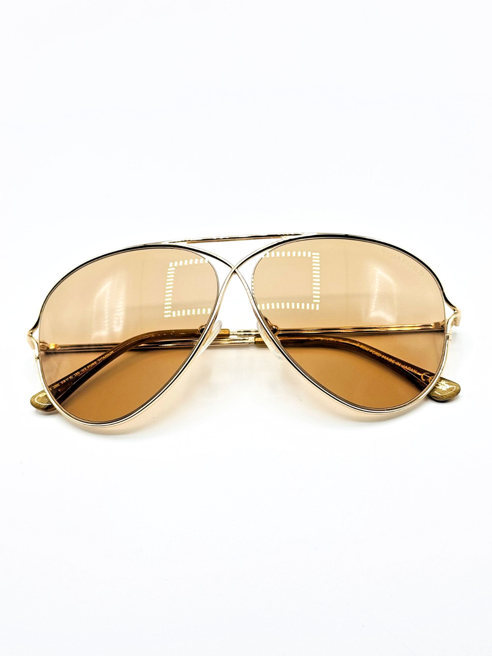 Tom Ford Sunglasses TOM N.4 28E Rose Gold Aviator Frame Brown Lens 59-10-135